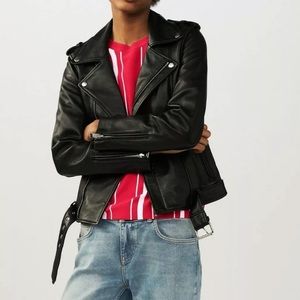 Maje leather biker jacket